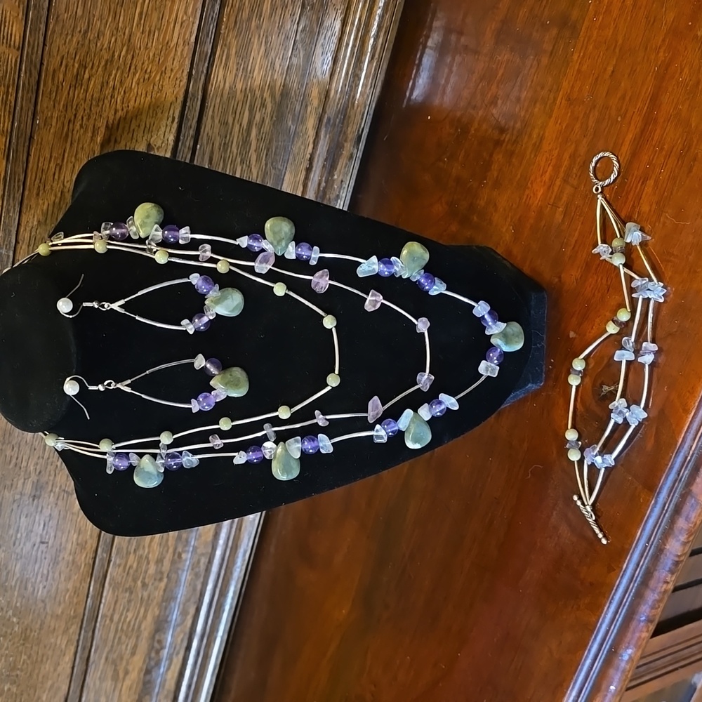 Necklace, earrings, bracelet set